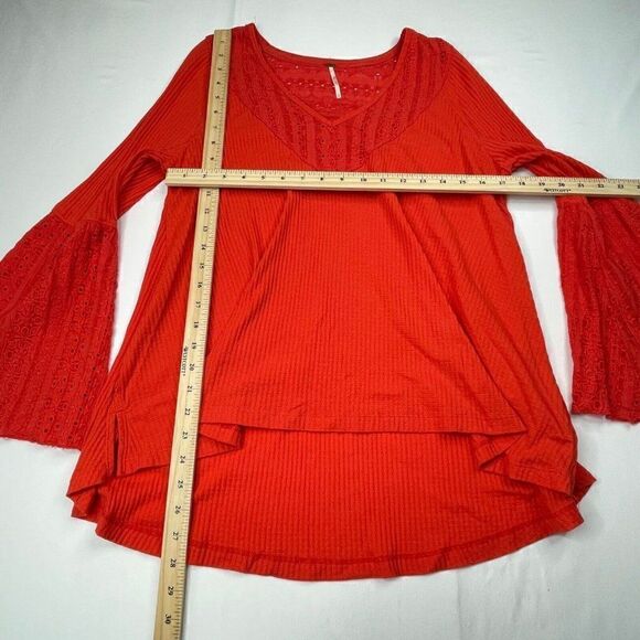 Free People Parisian Nights Eyelet Top Vermillion - Picture 11 of 12